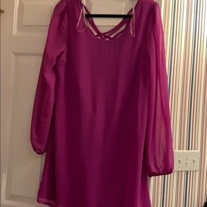 Purple shift dress flowy flattering size L